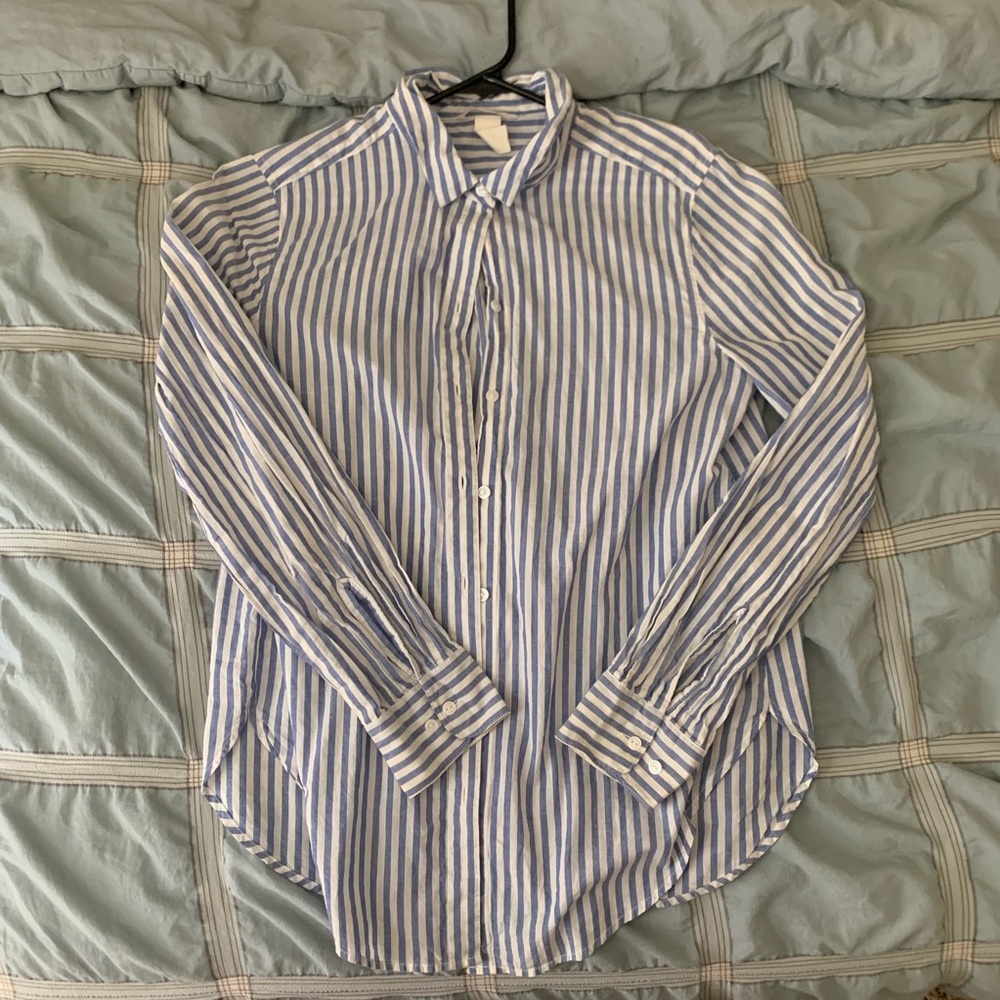 H&M Striped Button Up Top